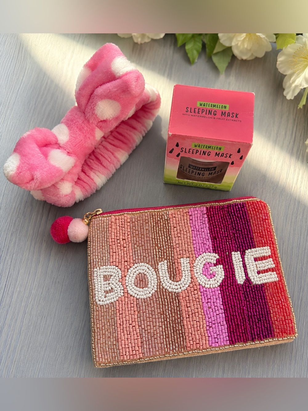 Bundle! Watermelon Sleep Mask, Bougie Coin Purse and Makeup Headband 🩷❤️